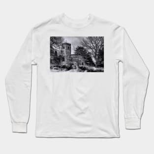 St Botolph's Church, Rugby Black and White Long Sleeve T-Shirt